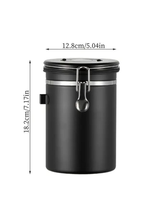Large Black Stainless Steel Sealed Jar For Coffee Beans Dried Fruit And Grain Storage - Image 1