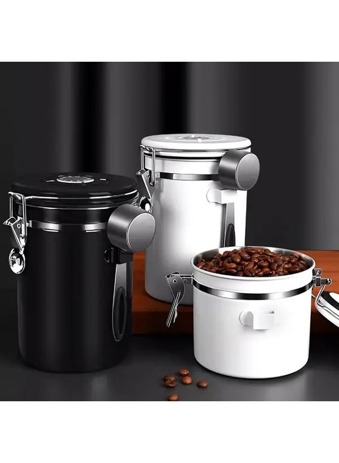 Large Black Stainless Steel Sealed Jar For Coffee Beans Dried Fruit And Grain Storage - Image 2