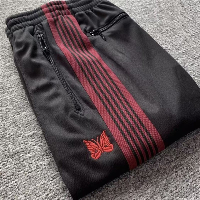 High Version Butterfly Embroidered Casual Pants For Men And Women Thin Trendy Brand All-Match Sports Loose Striped Ribbon Straight Pants - Image 5