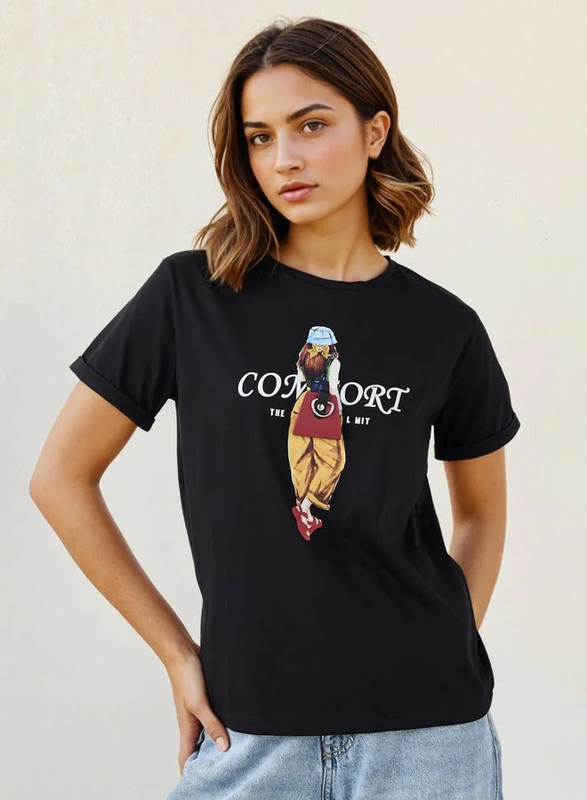 تواكستريمز تيشيرت بطباعة جرافيك