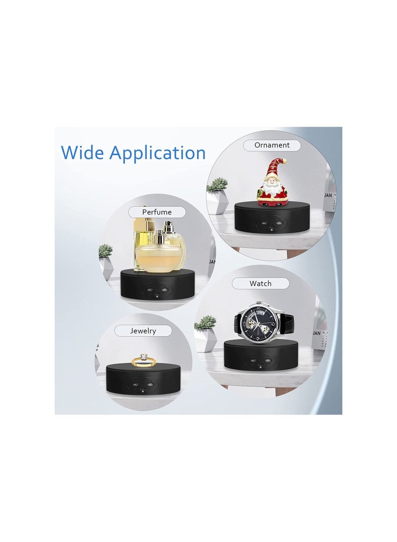 SYOSI حامل عرض دوار بمحرك، حامل عرض كهربائي للتصوير الفوتوغرافي يدور 360 درجة، حامل عرض كتم الصوت تلقائيًا، حمولة 5.1 بوصة/6.6 رطل، لعرض منتجات التصوير الفوتوغرافي والمجوهرات والساعات والنماذج ثلاثية الأبعاد (أسود) - Image 2