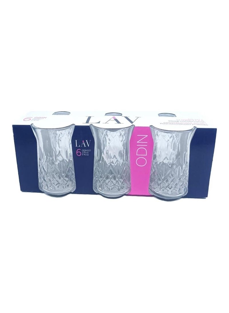 LAV 6 Pieces Odin Tea Glass Set 170 Ml - Clear - Image 3