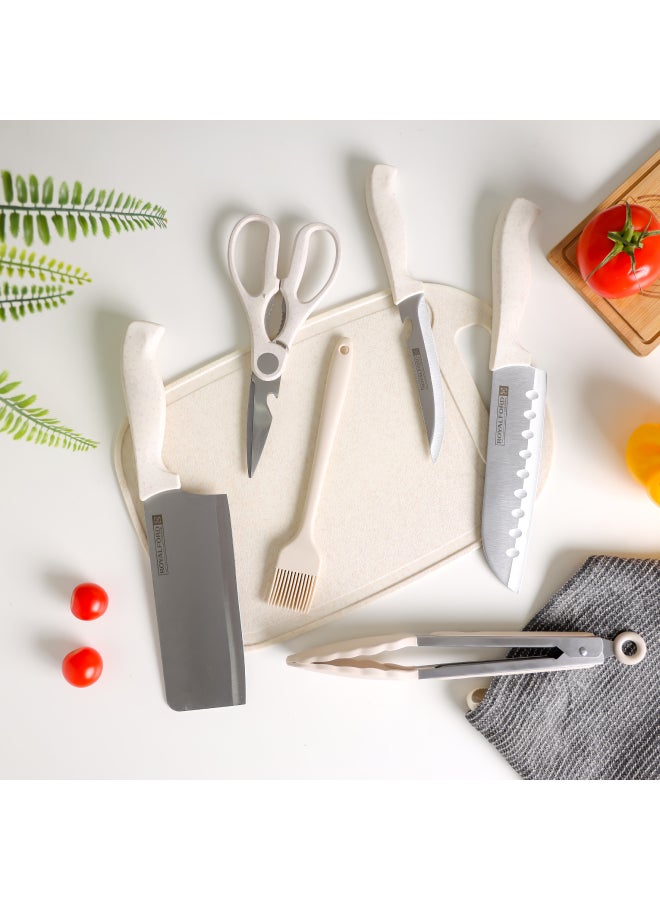 Royalford 6-Piece Kitchen Tools Set with Cutting Board- RF12471/ Pack of 6, Includes Paring, Chef, Cleaver Knife, Chopping Boards Multicolor 1.0 L (33.5Liters - Image 3
