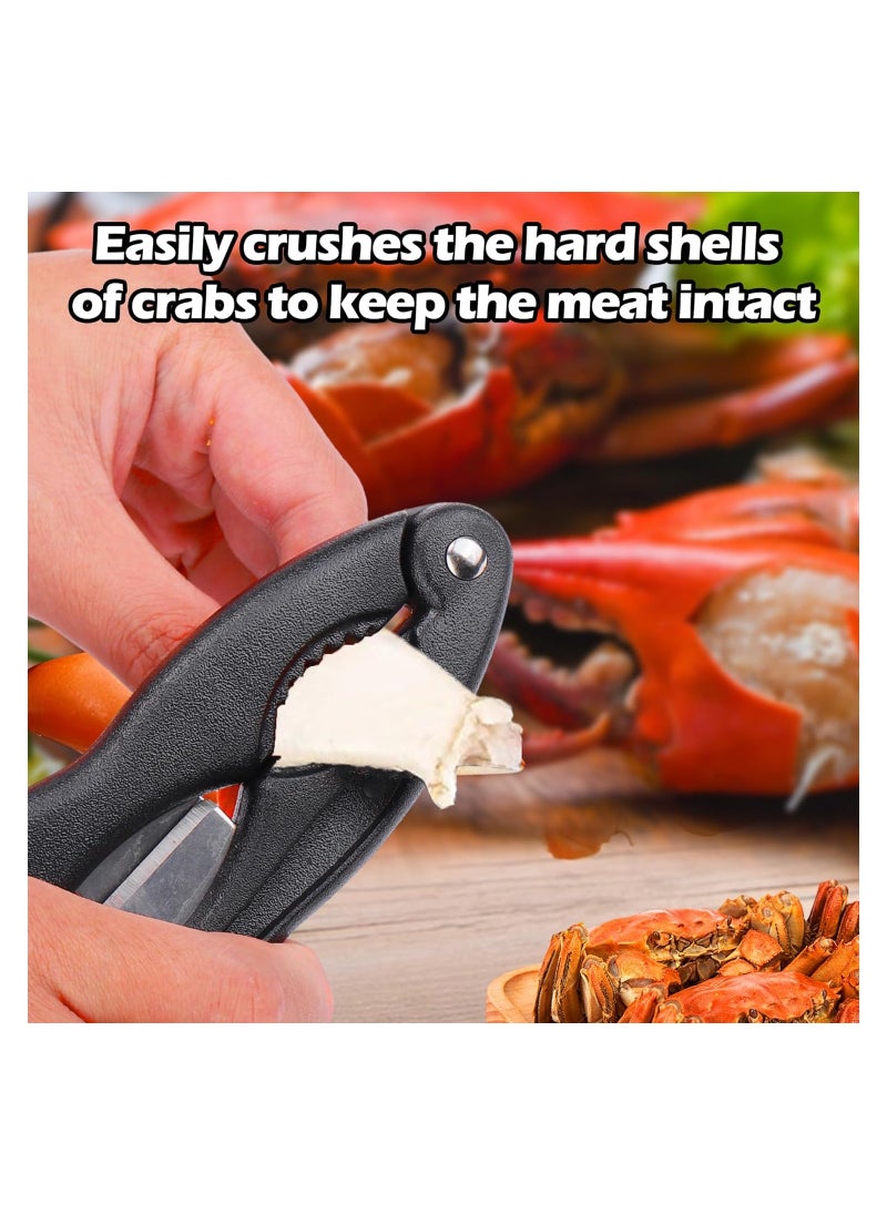 Crab Leg Crackers and Tools, 2PCS Multifunctional Lobster Crackers and Picks Set, Portable Shellfish Crab Claw Cracker Stainless Steel Seafood Crackers & Forks, Crab Leg Sheller, Dishwasher Safe