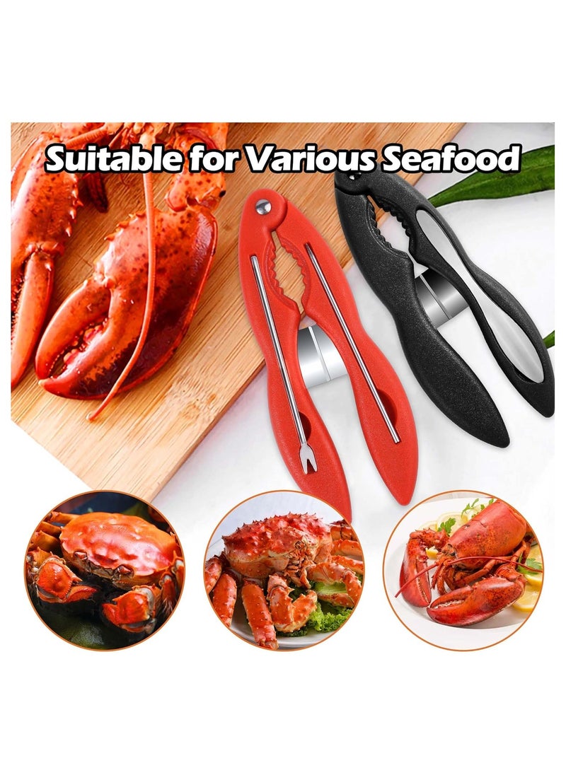 Crab Leg Crackers and Tools, 2PCS Multifunctional Lobster Crackers and Picks Set, Portable Shellfish Crab Claw Cracker Stainless Steel Seafood Crackers & Forks, Crab Leg Sheller, Dishwasher Safe