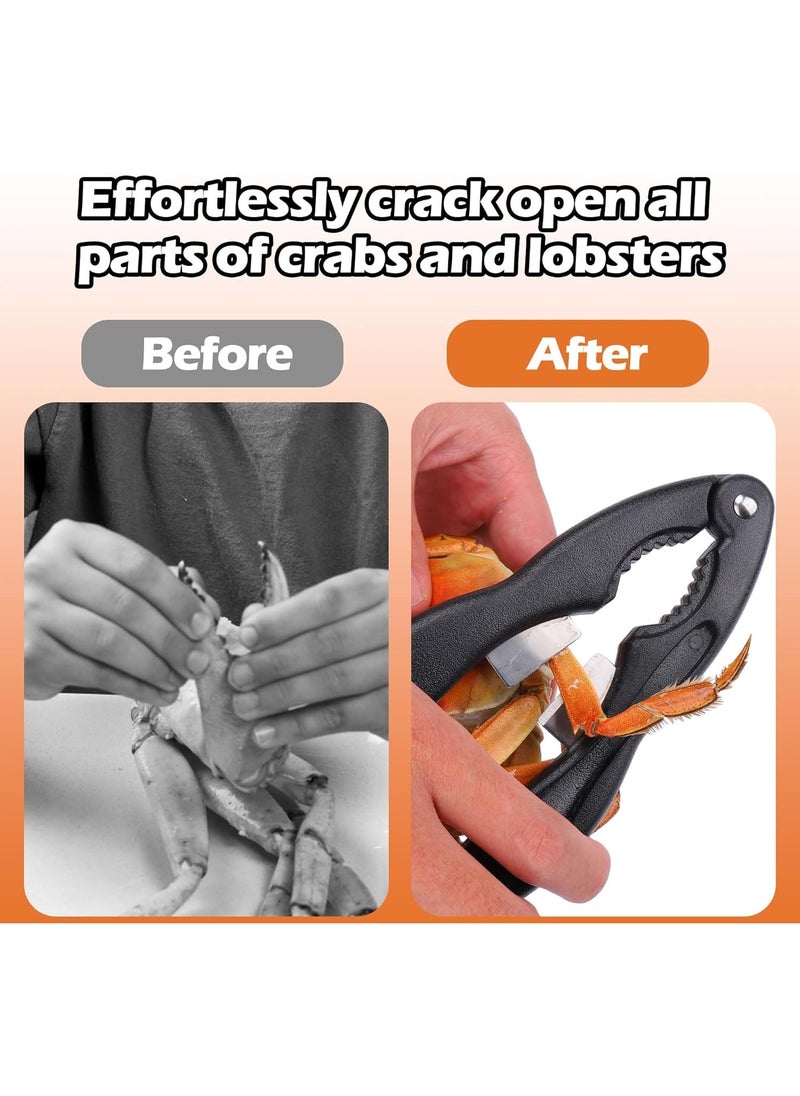 Crab Leg Crackers and Tools, 2PCS Multifunctional Lobster Crackers and Picks Set, Portable Shellfish Crab Claw Cracker Stainless Steel Seafood Crackers & Forks, Crab Leg Sheller, Dishwasher Safe