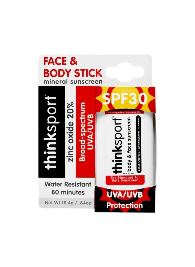 Think Sport Spf 30 Face & Body Mineral Sunscreen Stick Safe Natural Water Resistant Sun Cream Vegan Reef Friendly Uva/Uvb Sun Protection For Sports & Active Use 0.64Oz - Image 4