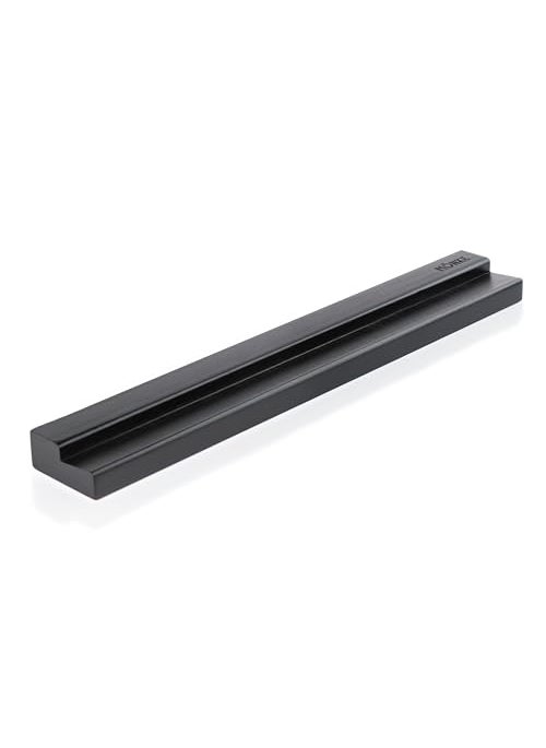 MNKE Vinyl Record Wall Mount  an Elegant Display Ledge Made from Solid Wood  This Vinyl Record Shelf Will Hold Records of Any Size Black