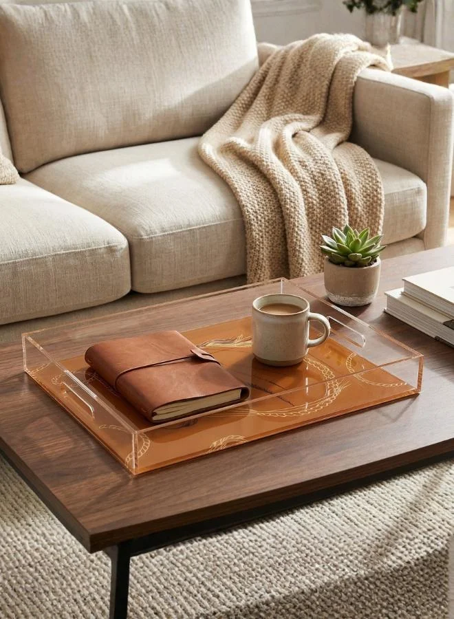 صلصال Fares Medium Serving Tray - Havane Brown Horse