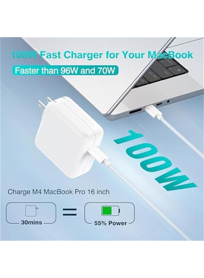 Arabest Charger for MacBook Pro 16 14 inch MacBook Air 15 13 inch 2025 2024 2023 2022 2021 2020 2019 M4 M3 M2 M1, Super Compact 100W USB C Laptop Power Adapter, 6.6FT USB-C Braided Cable, Original Quality  - Image 2