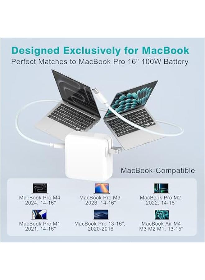 Arabest Charger for MacBook Pro 16 14 inch MacBook Air 15 13 inch 2025 2024 2023 2022 2021 2020 2019 M4 M3 M2 M1, Super Compact 100W USB C Laptop Power Adapter, 6.6FT USB-C Braided Cable, Original Quality  - Image 3