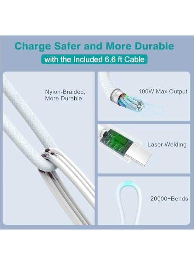 Arabest Charger for MacBook Pro 16 14 inch MacBook Air 15 13 inch 2025 2024 2023 2022 2021 2020 2019 M4 M3 M2 M1, Super Compact 100W USB C Laptop Power Adapter, 6.6FT USB-C Braided Cable, Original Quality  - Image 4