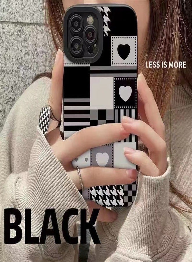 VR CREATIVE Protective Case Cover For Apple iPhone 13 Pro Max Cute Heart Design Black