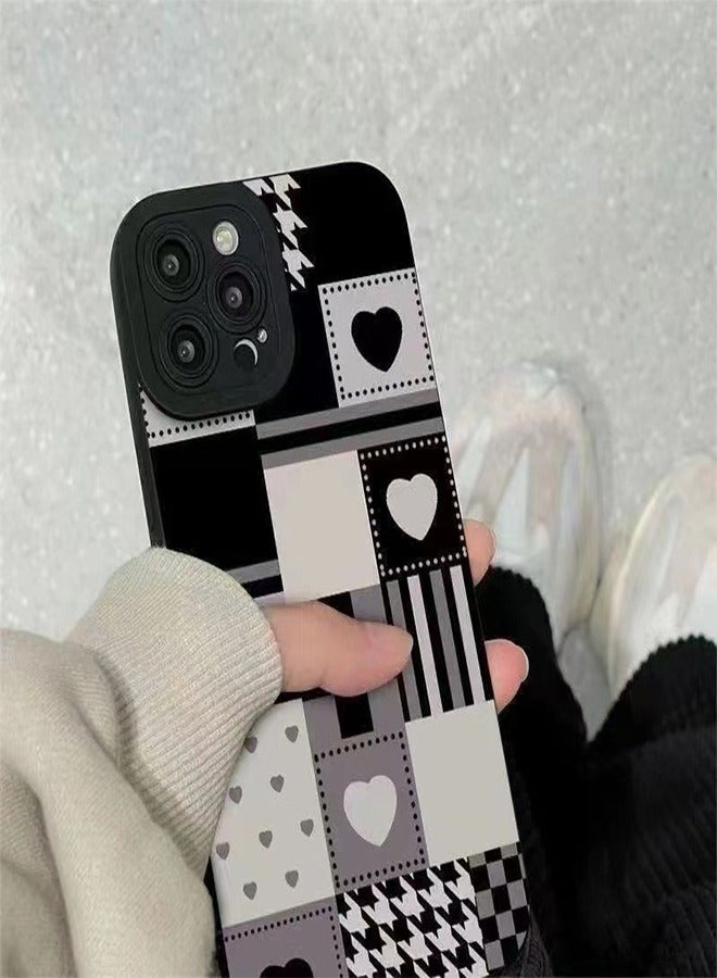 VR CREATIVE Protective Case Cover For Apple iPhone 13 Pro Max Cute Heart Design Black - Image 3