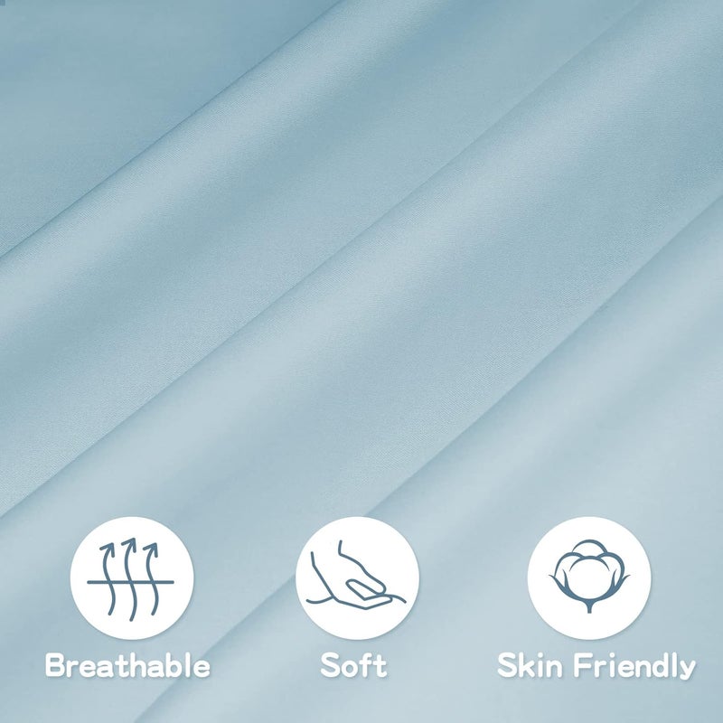 LULUSILK Organic Cotton Toddler Pillowcase 2 Pack, 14 x 20 Travel Pillow Case Cover for Babies, Kids, Boys and Girls, Soft and Breathable Small Pillow Cases with Envelope Closure, Sterling Blue - Image 3