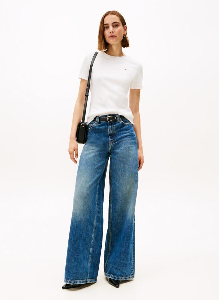 تومي هيلفيغر تي شيرت سليم كودي بياقة على شكل حرف - Image 4