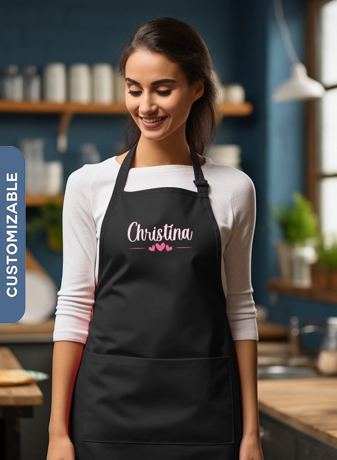 Share the Love Personalised Apron - Heart Print with Name Kitchen Apron