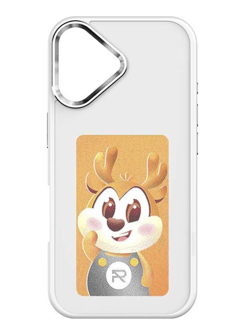 KUKH E Ink Phone Case, Smart Ink Screen Phone Case, NFC Memory Case for iPhone with Photo Screen, (White, for iPhone 16 Plus) - Image 1