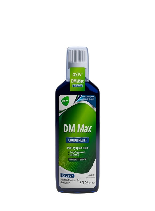 AXIV DM Max Liquid Cough & Cold Medicine for Adults, Cold and Flu Medicine for Excess Mucus Relief, 6 fl oz - Image 1