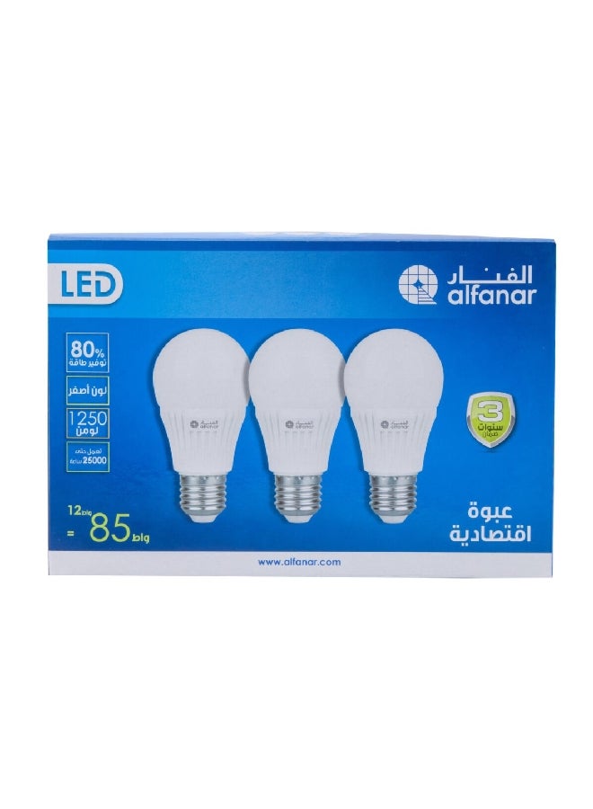 عبوة لمبات ليد برومو باضاءة بيضاء 12 واط من أبيض 12.6 × 18.4 × 6.8 سم LEDT-BULB12WWG2-PR