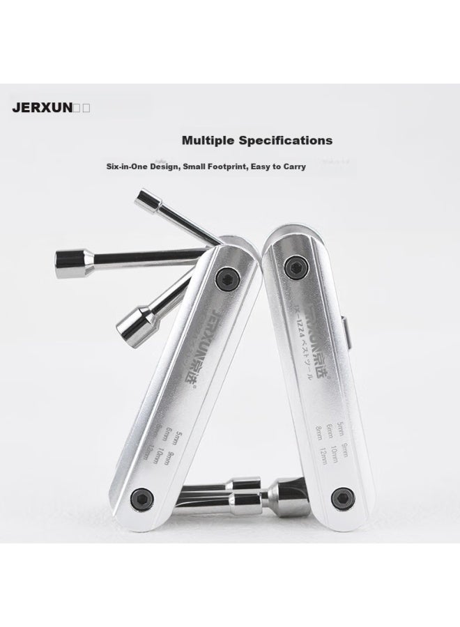 Jerxun Folding Socket Wrench Screwdriver Set Combination Set Multi-function Hexagon Wrench Automotive Repair Disassembly Household Small Tools - Image 2