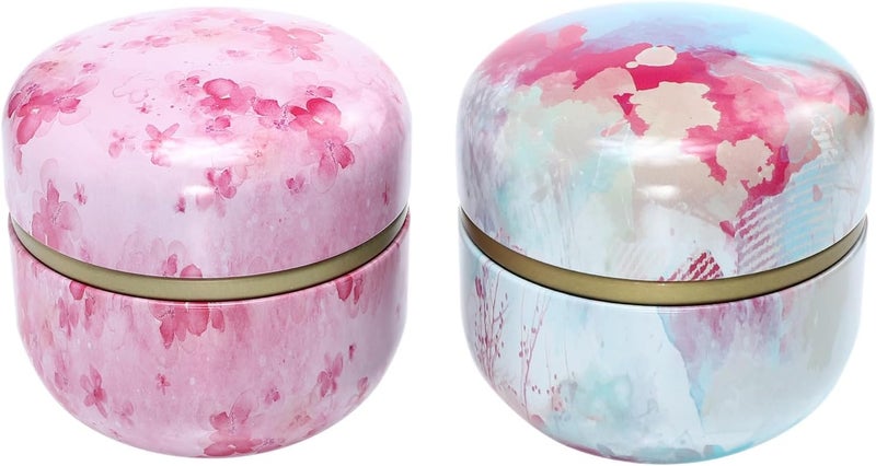 VICASKY 2pcs Sealed Tinplate Tea Storage Jars with Lids Creative Metal Canisters for Household Loose Leaf Tea and Candy Portable Scented Containers for Home Kitchen Organization - Image 1