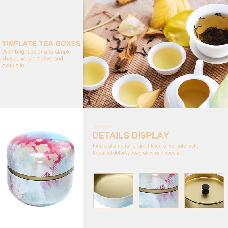 VICASKY 2pcs Sealed Tinplate Tea Storage Jars with Lids Creative Metal Canisters for Household Loose Leaf Tea and Candy Portable Scented Containers for Home Kitchen Organization - Image 3