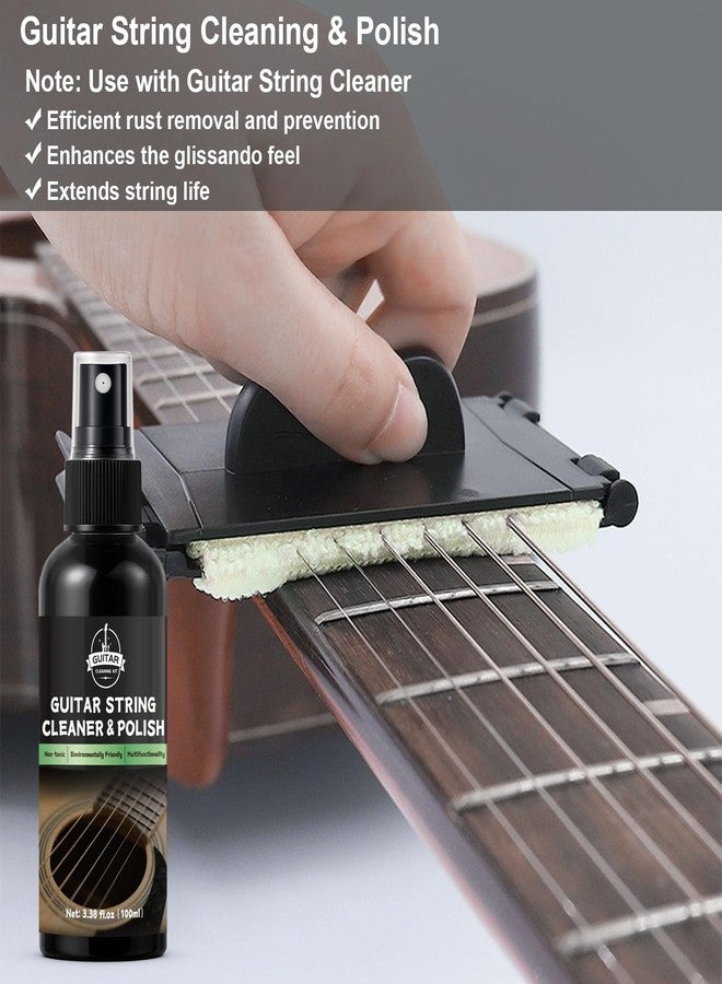 WAN2TLK 8Pcs Guitar Cleaning Kit, Guitar Maintenance Kit Includes Fret Polish, Cleaning Solution, Fretboard Lemon Oil, String Cleaning & Polish, String Cleaner, String Tuner, Masking Tape, 2 Cloth - Image 5