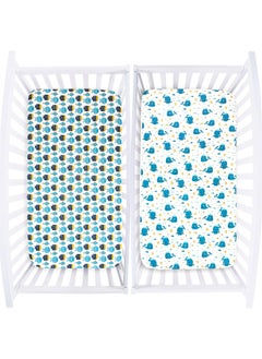 Biloban Biloban Crib Sheets Fitted, 2 Pack Crib Sheet Fits for Standard Crib Mattress, Toddler Sheets for Baby Boys & Girl  - Image 2