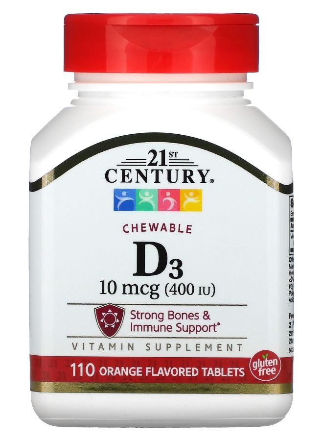 Vitamin D3 Chewable Orange 100 mcg (400 IU) 110 Tablets