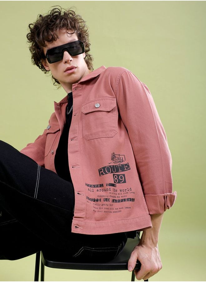 The Indian Garage Co Men Slim Fit Placement Print Trucker Jacket  - Image 1