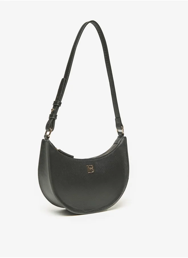 Flora Bella By Shoexpress Solid Hobo Bag with Adjustable Handle and Zip Closure