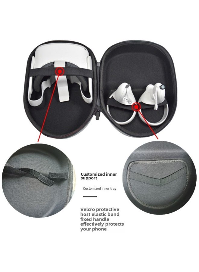 Generic Digital Meta Quest 3/Oculus Ques2VR Glasses Storage Bag Compact Portable EVA Hard Case-Product Color:Black-Model:27*21.5*14CM  - Image 4