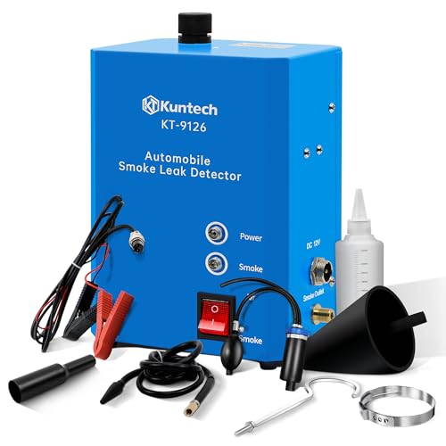 Kuntech Automotive Smoke Machine Built-in Air Pump, 12V DC Smoke Leak Detector for Pipe System, Fuel Leakage, Leakage Diagnostic Tester for All Cars, Blue - Image 1