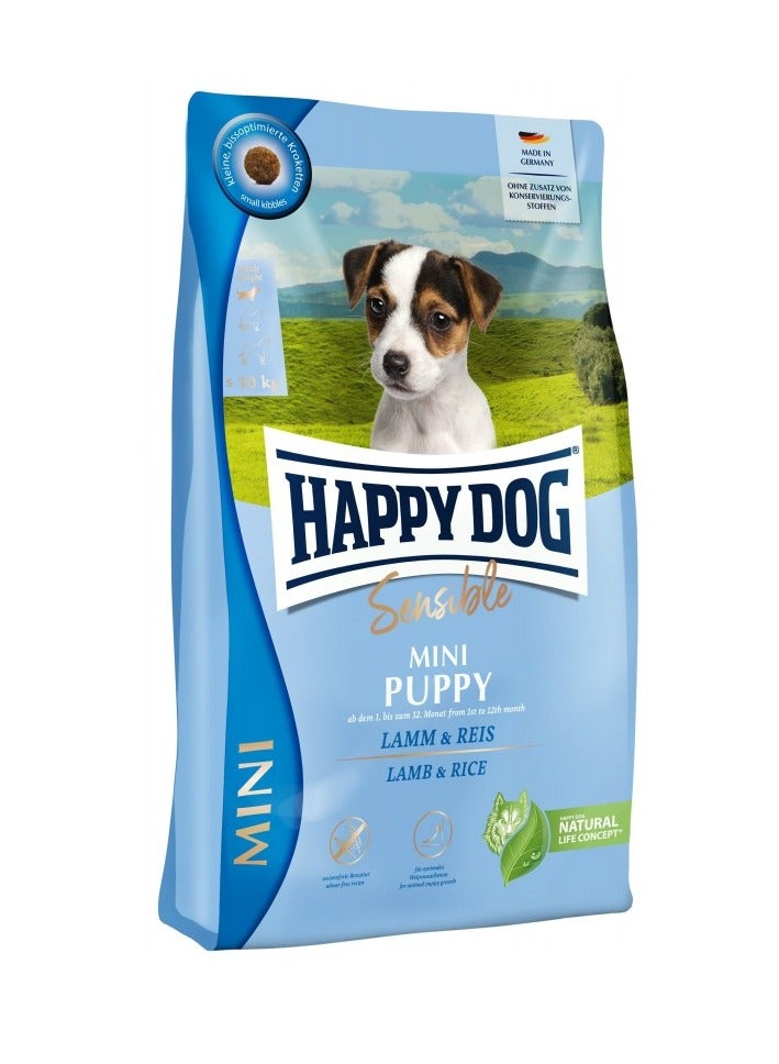 HAPPY DOG Sensible Mini Puppy Lamb & Rice - Premium Dry Dog Food for Puppies (800g)