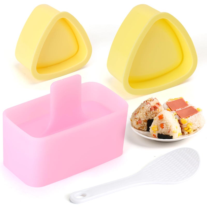 Serqd 3 Pack Onigiri Sushi Maker Mold kitï¼Œ Classic Triangle Rice Musubi Press Mold for Kid Lunch Bento, Home DIY - Image 1