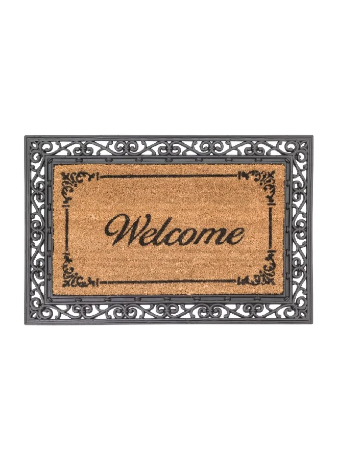 HONEYBEE Welcome Printed Door Mat Grey and Brown 60 x 90 x 1.8 cm DM943