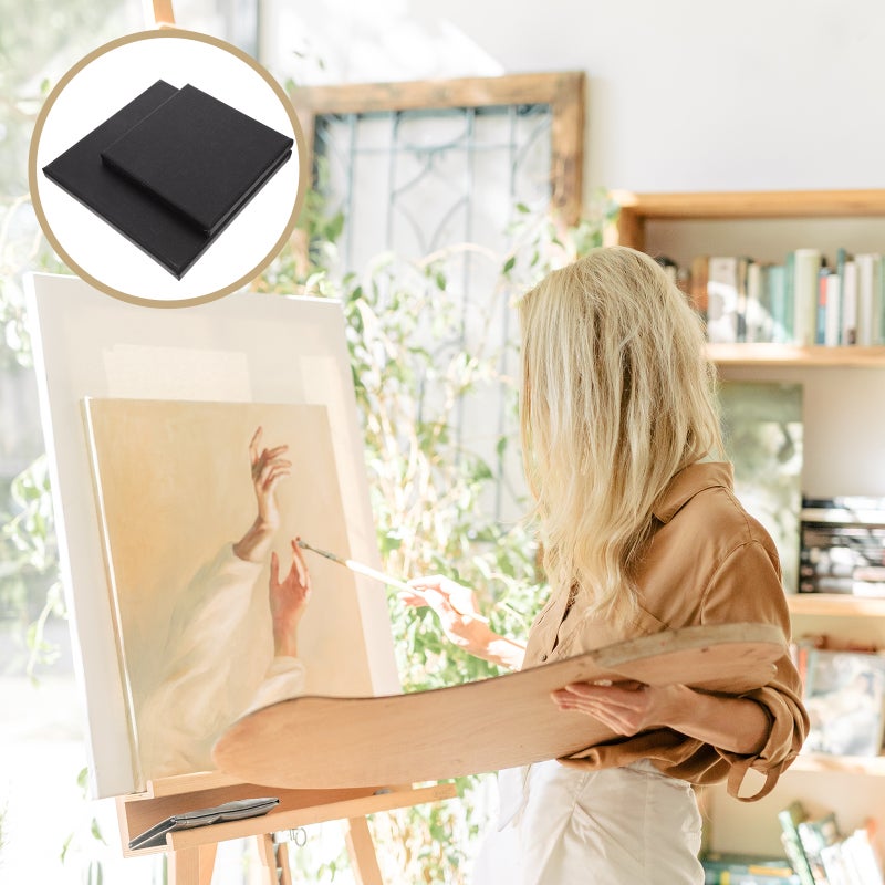 2Pcs Black Painting Canvas Professional Artist Stretched Canvas Oil Painting Frames - Image 2