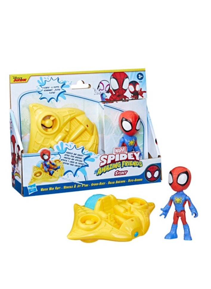Disney Junior Marvel Spidey & His Amazing Friends Spidey Water Web Raft Vehicle & Action Figure F5080 