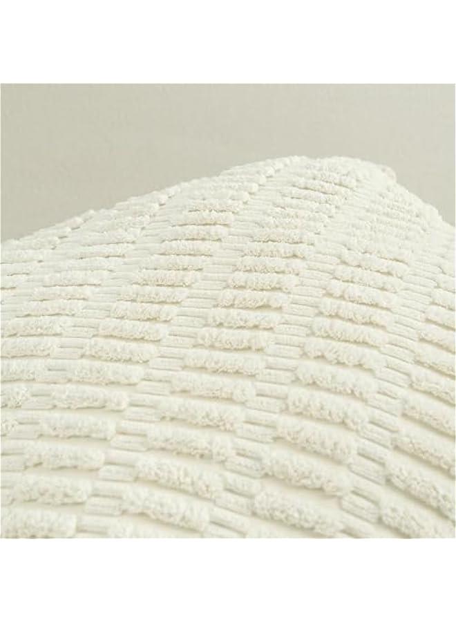 ميكسد 2 قطعة شريطية سروال قصير وسادة القضية ، بوهيميا الريفية ديكور المنزل ، لينة سروال قصير الصلبة مربع وسادة القضية ، تنطبق على أريكة ، غرفة نوم ، سيارة غرفة المعيشة ( كريم اللون ، 30 * 50 سم ) - Image 5