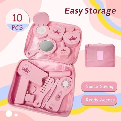 BLiSS HUES Kids Pretend Play Makeup Kit in a Portable Bag (Royal White) - Image 5