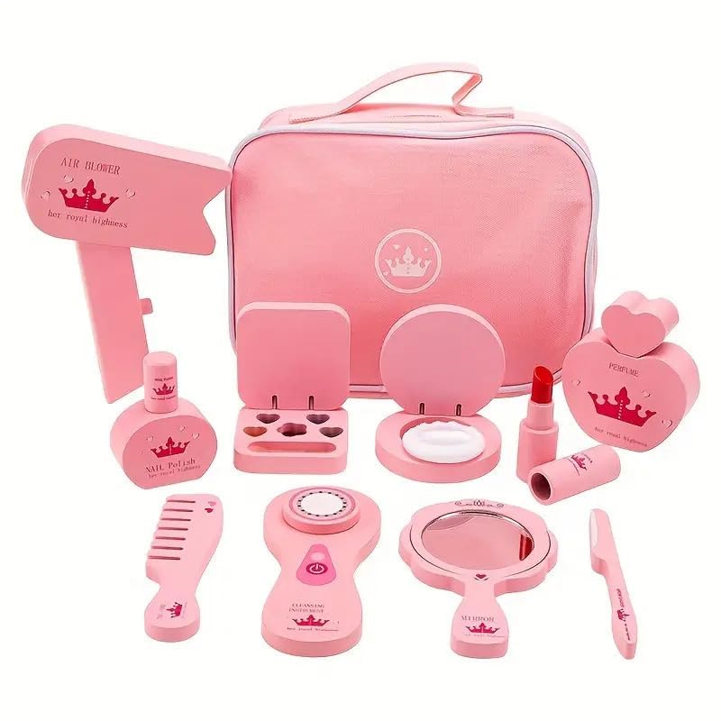 BLiSS HUES Kids Pretend Play Makeup Kit in a Portable Bag (Royal White) - Image 1