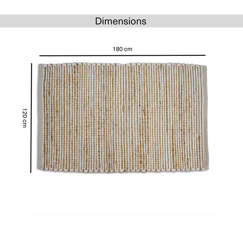 Pan Home Terrana Handwoven Jute & Cotton Dhurrie 120x180cm - Natural - 251EBD9900086 - Image 5