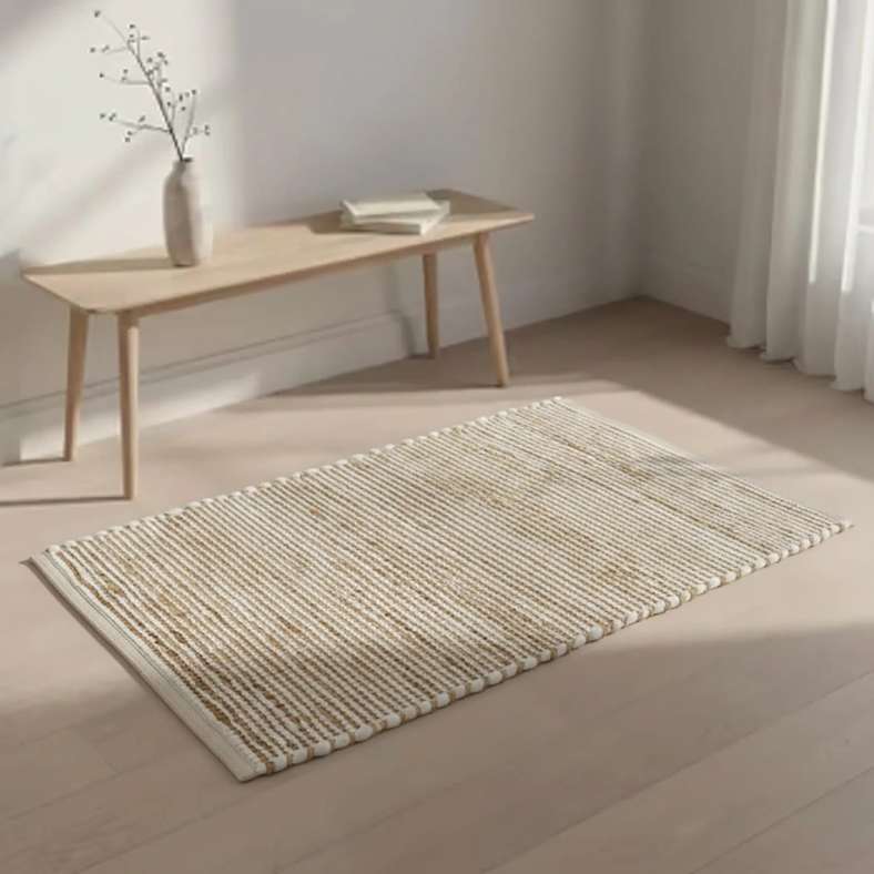 Pan Home Terrana Handwoven Jute & Cotton Dhurrie 120x180cm - Natural - 251EBD9900086 - Image 1