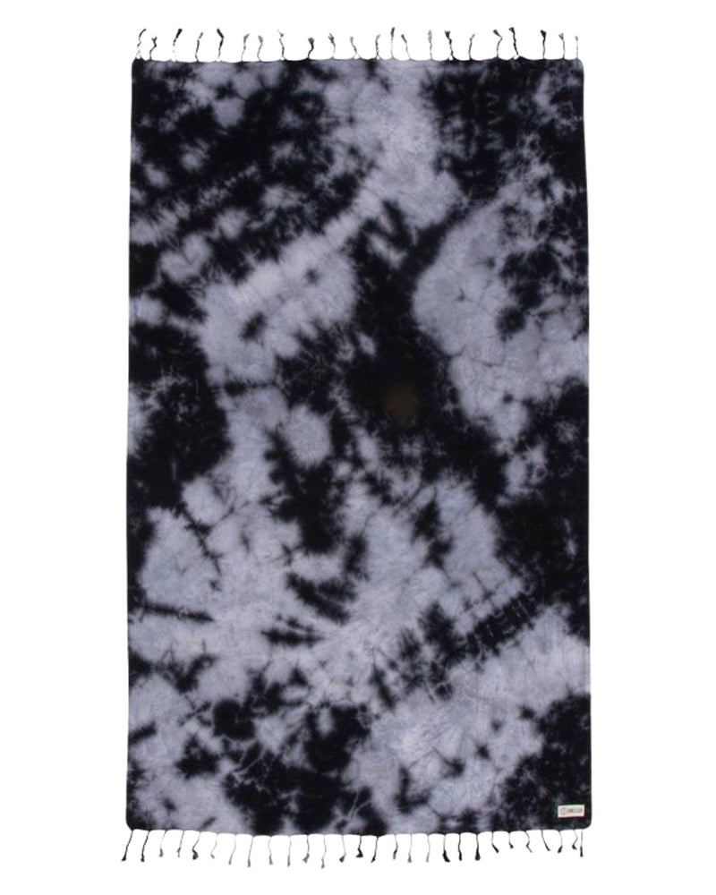 Sand Cloud Turkish Beach Towel - Sand Free - 100% Organic Turkish Cotton Yarn - Quick Dry Towel for Beach, Picnic Blanket or Throw - As Seen on Shark Tank - Tie Dye (Black Acid Wash) - Image 1