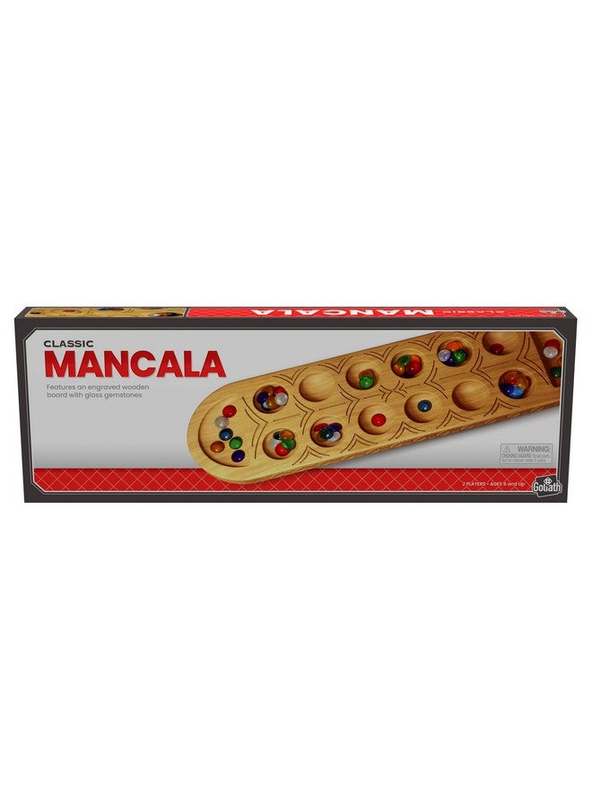 Pressman Classic Mancala Game - Features A Full-Sized, Solid Wooden Board with Exquisite Detail Stones by Pressman For 2 Players - Image 1