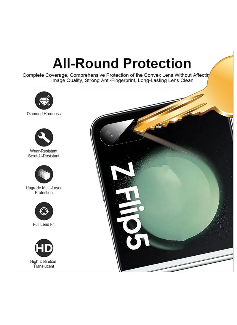 Generic - Camera Lens Protector for Samsung Galaxy Z Flip 5 5G, HD Tempered Glass Film, Easy Installation Kit Case Friendly Protective Glass Scratch-Resistant No Bubbles Lens Protector for Galaxy Z Flip5 - Image 1