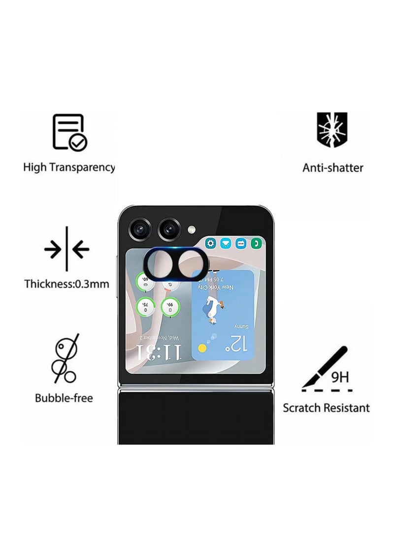 Generic - Camera Lens Protector for Samsung Galaxy Z Flip 5 5G, HD Tempered Glass Film, Easy Installation Kit Case Friendly Protective Glass Scratch-Resistant No Bubbles Lens Protector for Galaxy Z Flip5 - Image 1