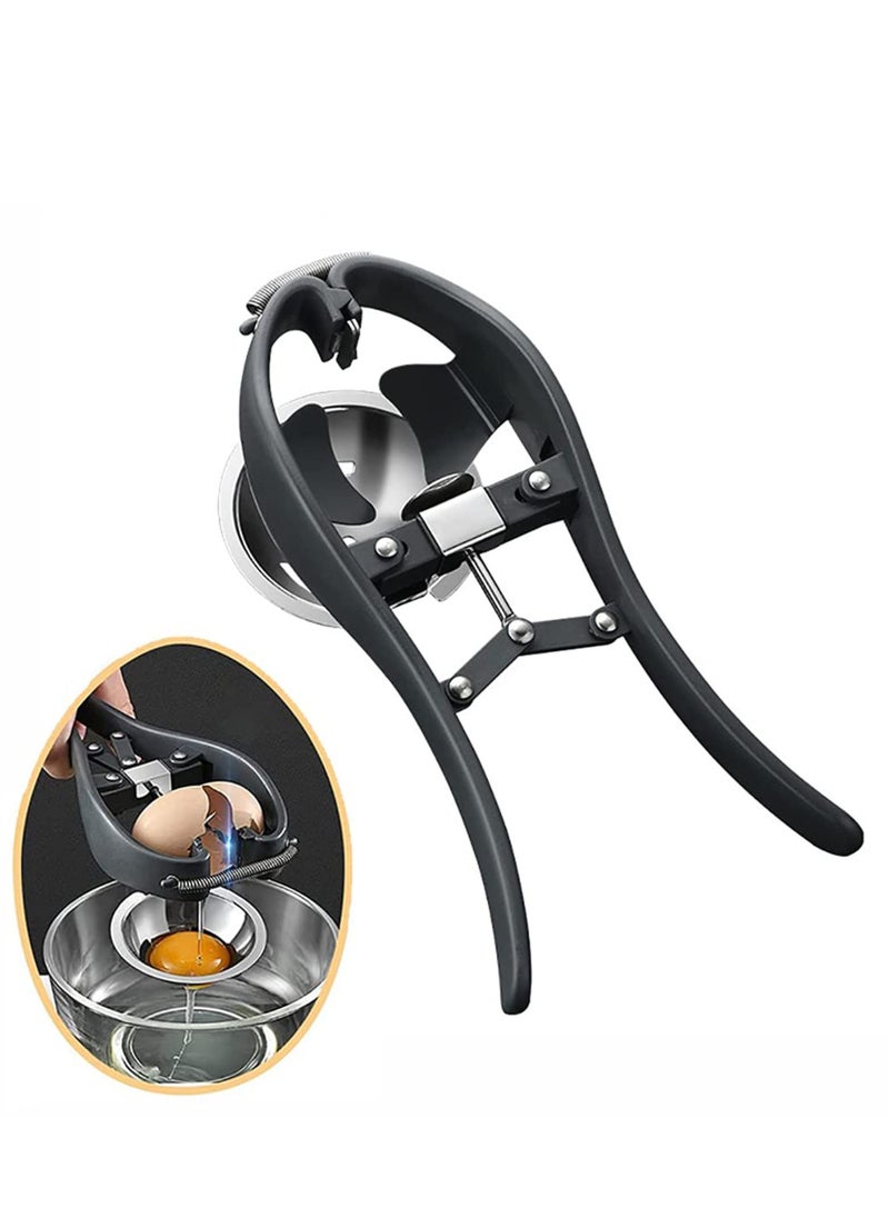 SYOSI - Egg Cracker Egg Separator Tool, Handheld Egg Opener with Egg Yolk White Separator Food Grade Eggshell Cutter Creative Kitchen Gadgets - Image 1