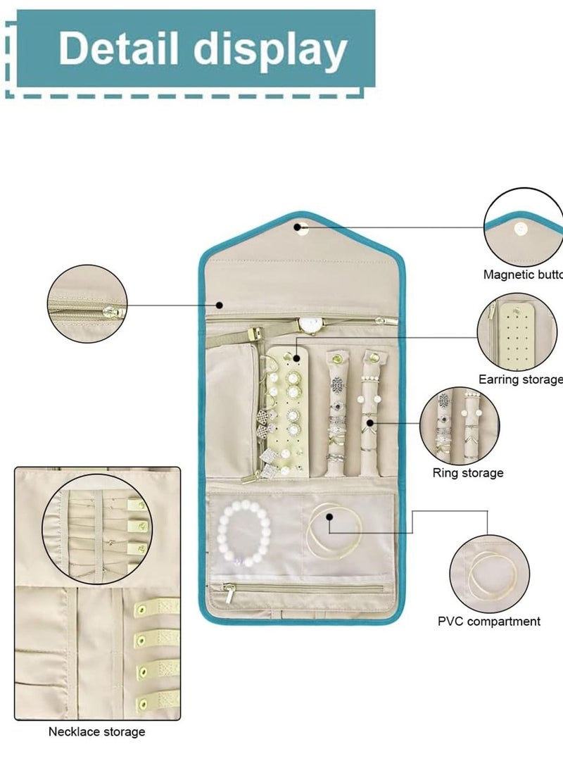 URbazaar Jewelry Holder Organizer Travel Jewelry Organizer Roll, Foldable Jewelry Case Jewelry box Women Jewelry Storage Bag for travel jewelry organizer Necklaces Earrings Bracelets Watches - Image 2
